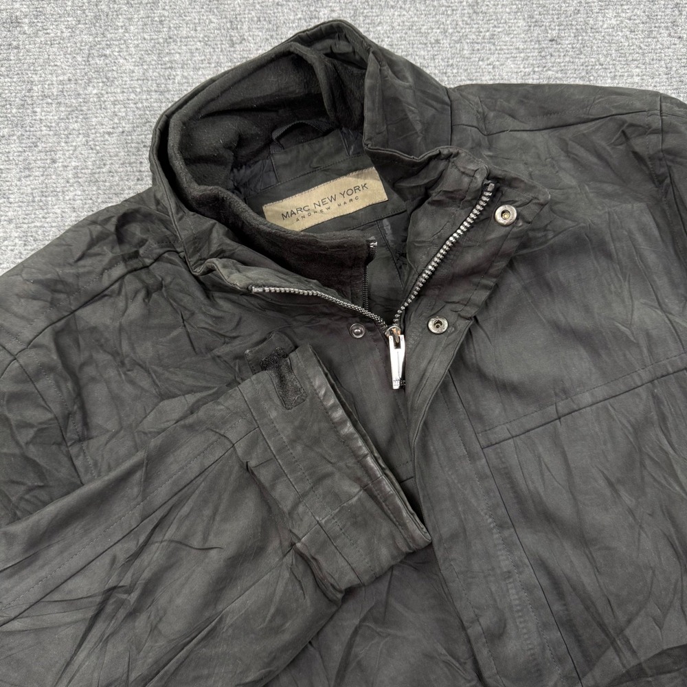 Marc‎ New York Andrew Marc Jacket XL Black Full Zip Fleece Lined Men's MM3A3159